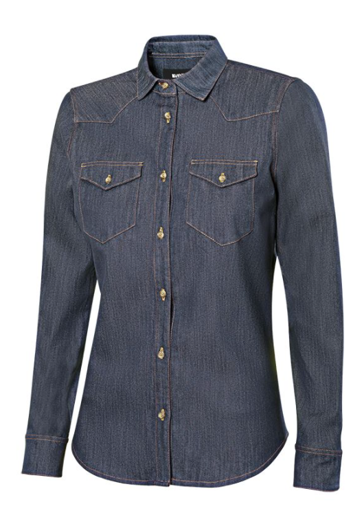 CAMISA DENIM STRETCH MANGA LARGA MUJER